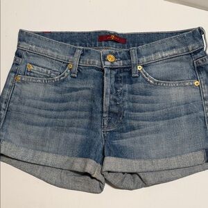 7 For All Mankind Blue Jean Shorts